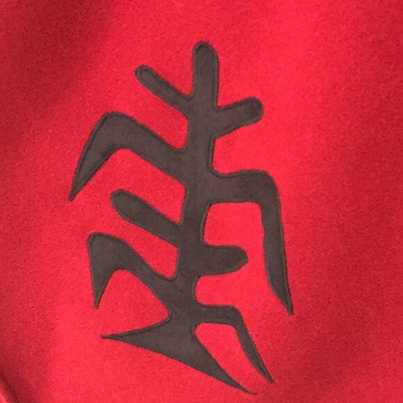 Tammy Beauvais Mohawk Nation Red Cashmere Wool Cape. OS - Picture 9 of 10